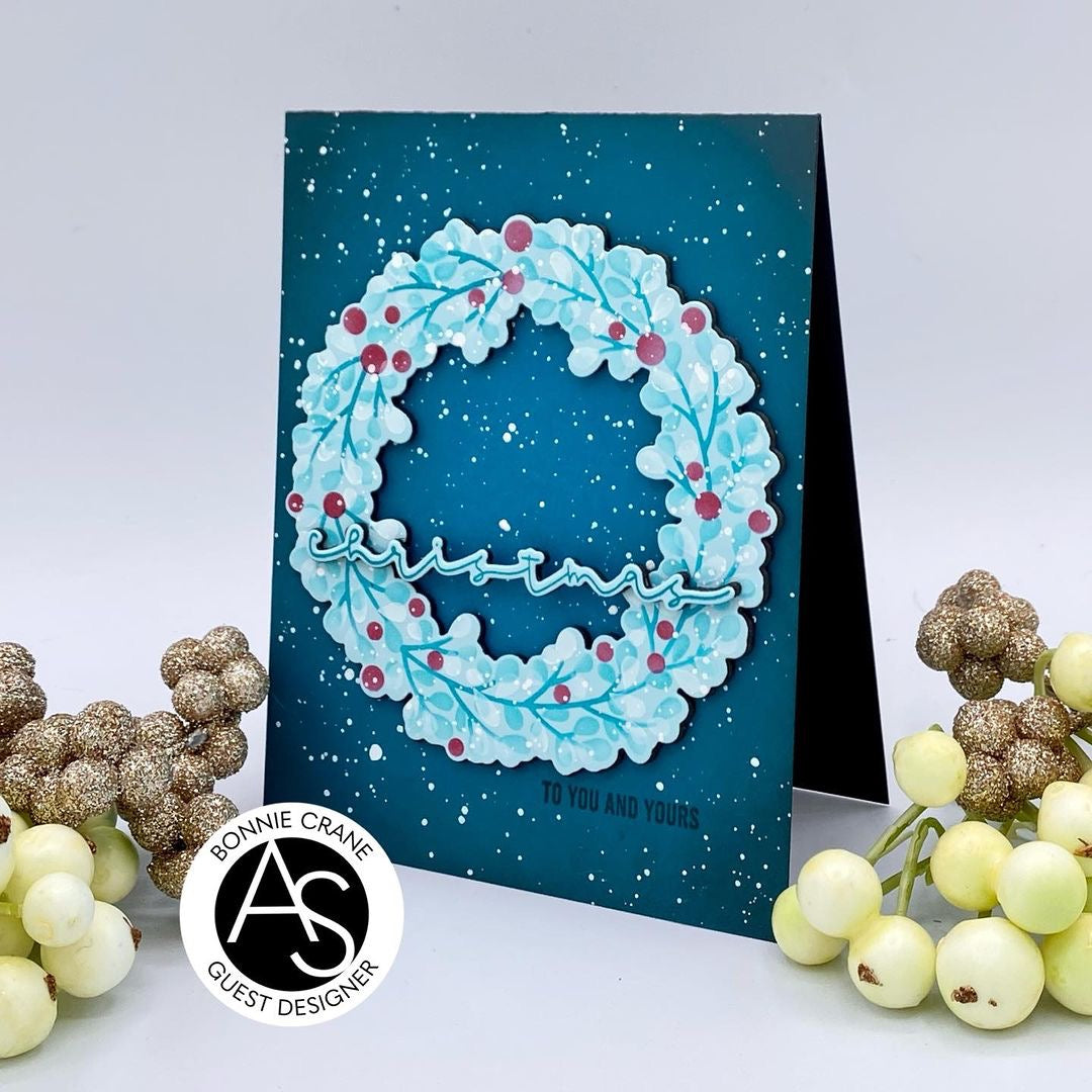 Holiday Wreath & Branch Stencil & Die Set
