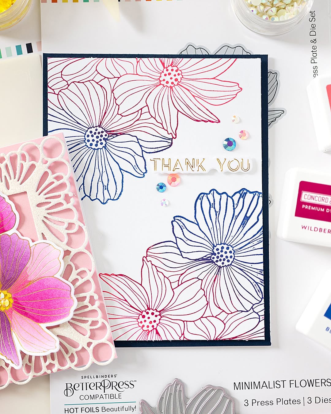 Minimalist Flowers Press Plate & Die Set & Stencil Bundle