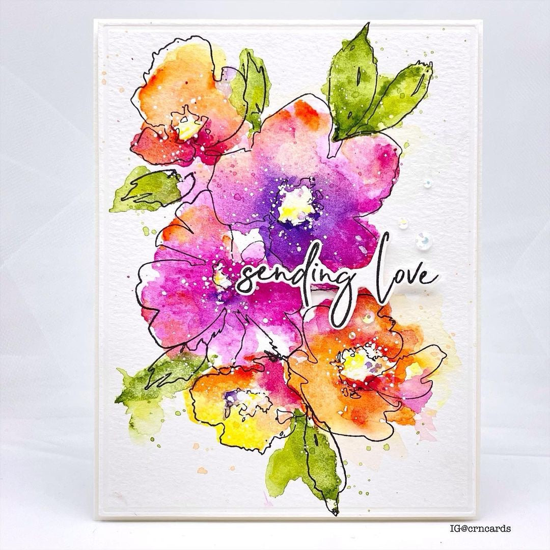 Watercolour Flowers Stamp Set