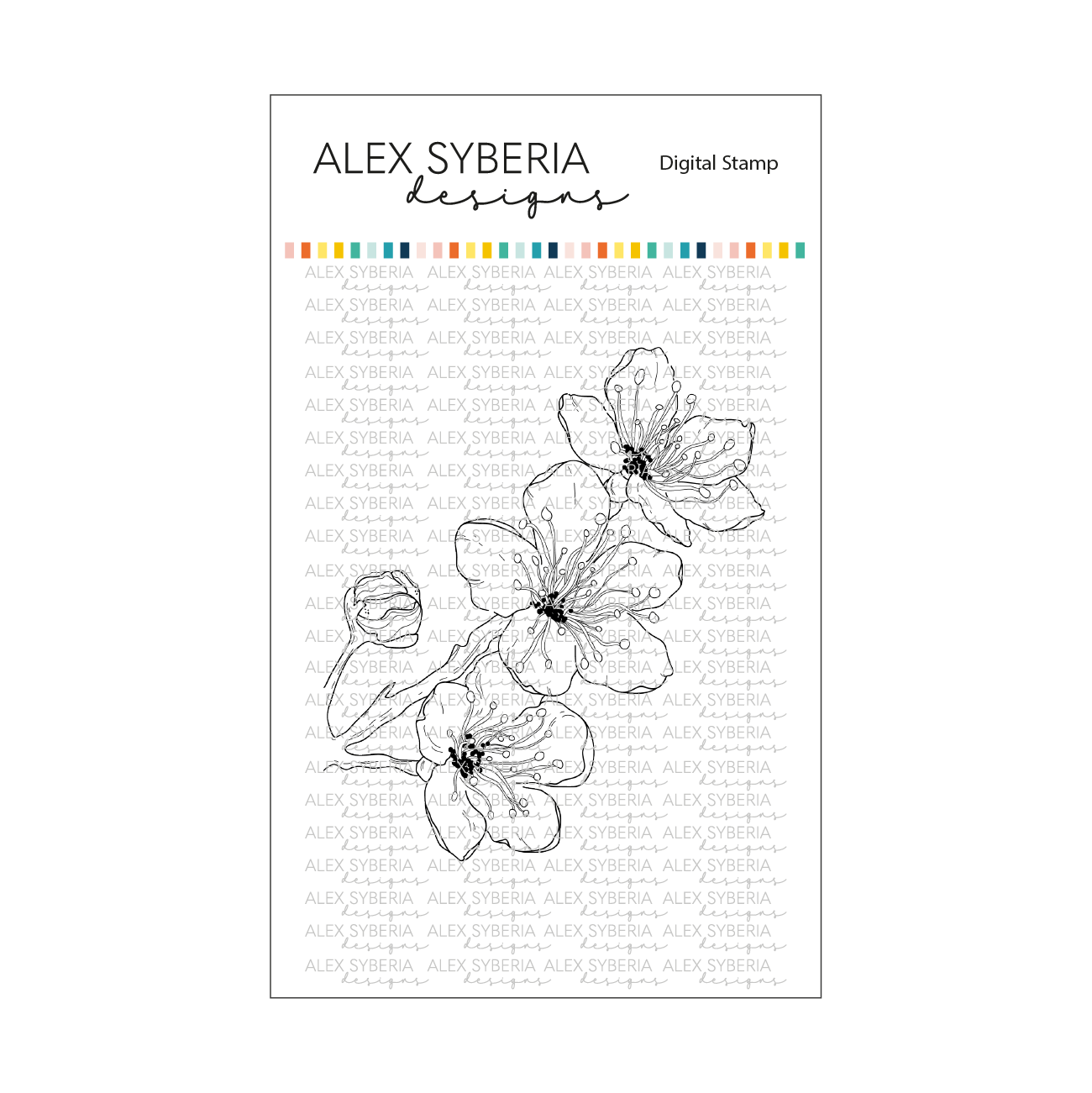 Almond Blossoms Digital Stamp