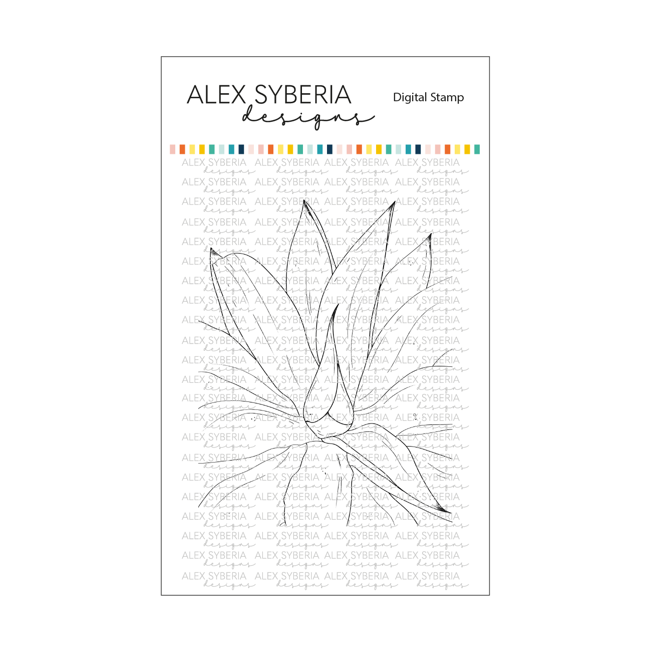 Aloe Close-Up Digital Stamp