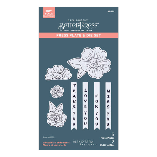 Blossoms & Sentiments BetterPress Plate & Die Set