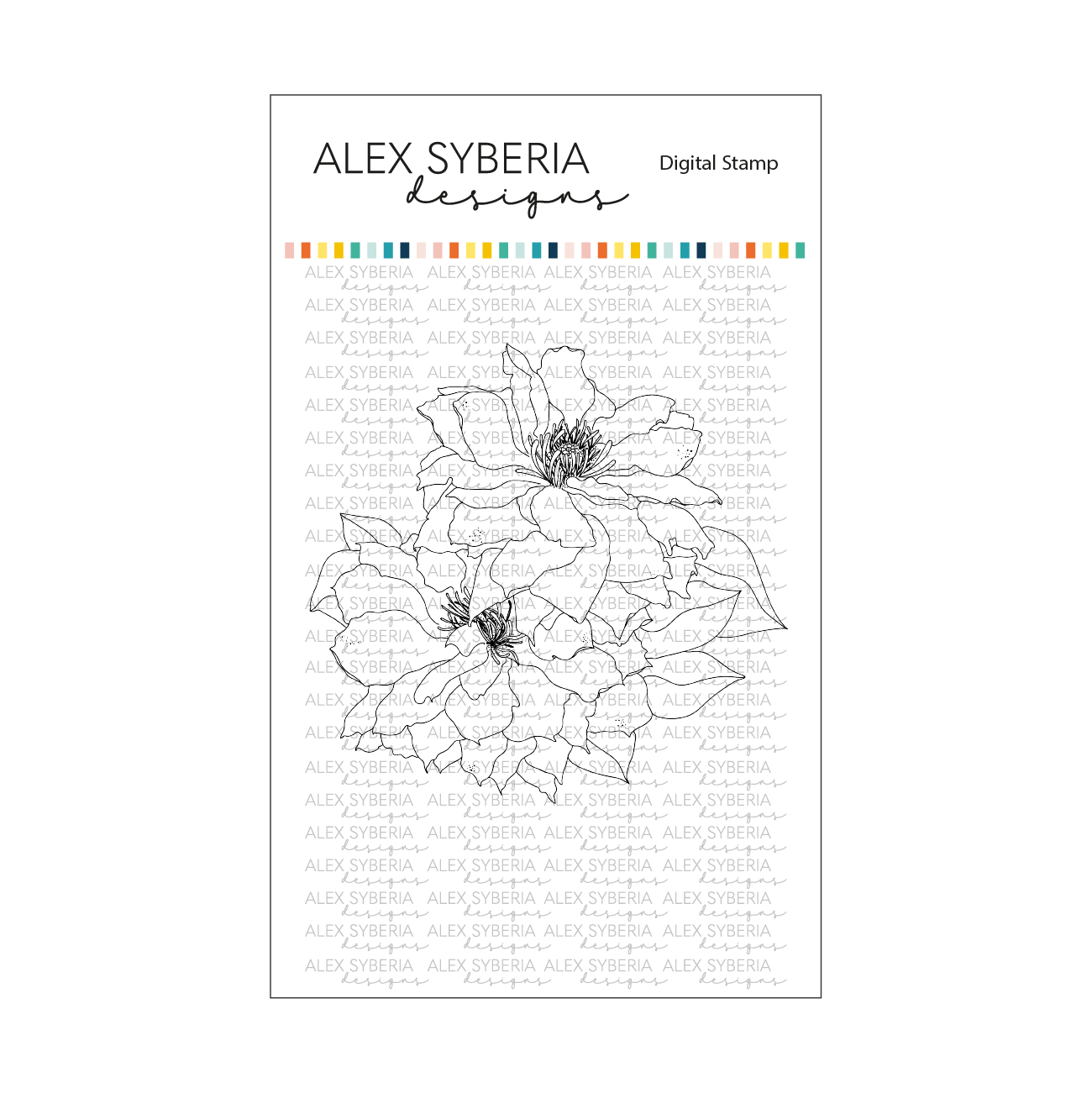 Beautiful Clematis Digital Stamp