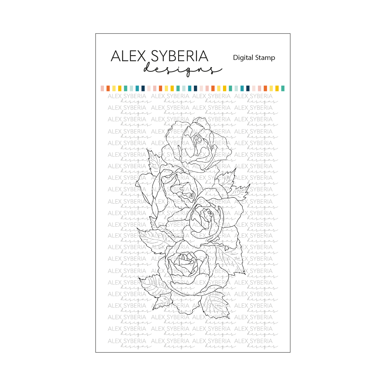 Beautiful Roses Digital Stamp