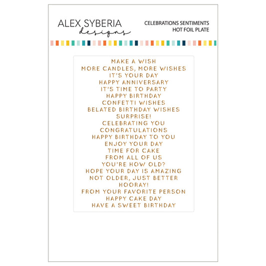Celebrations Sentiments Hot Foil Plate