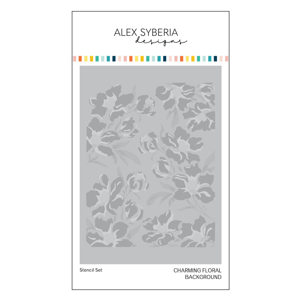 Charming Floral Background Stencil Set