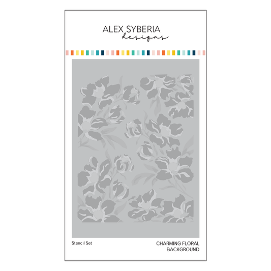 Charming Floral Background Stencil Set
