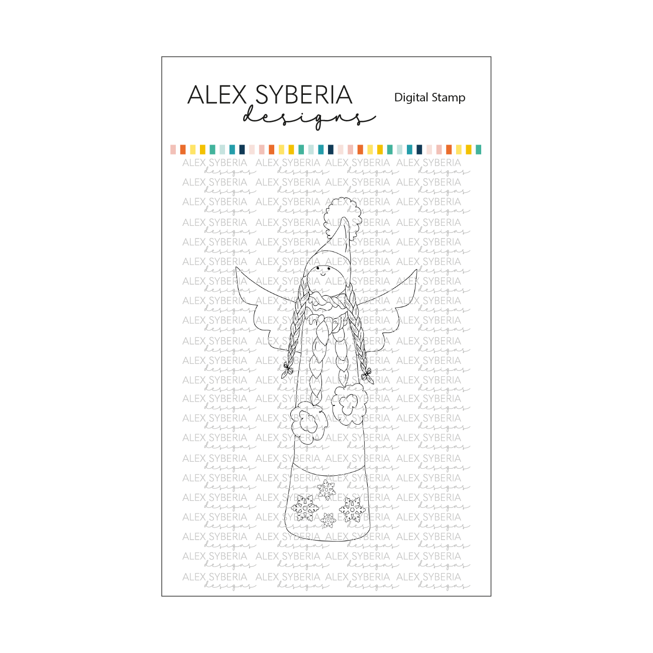 Christmas Angel Digital Stamp