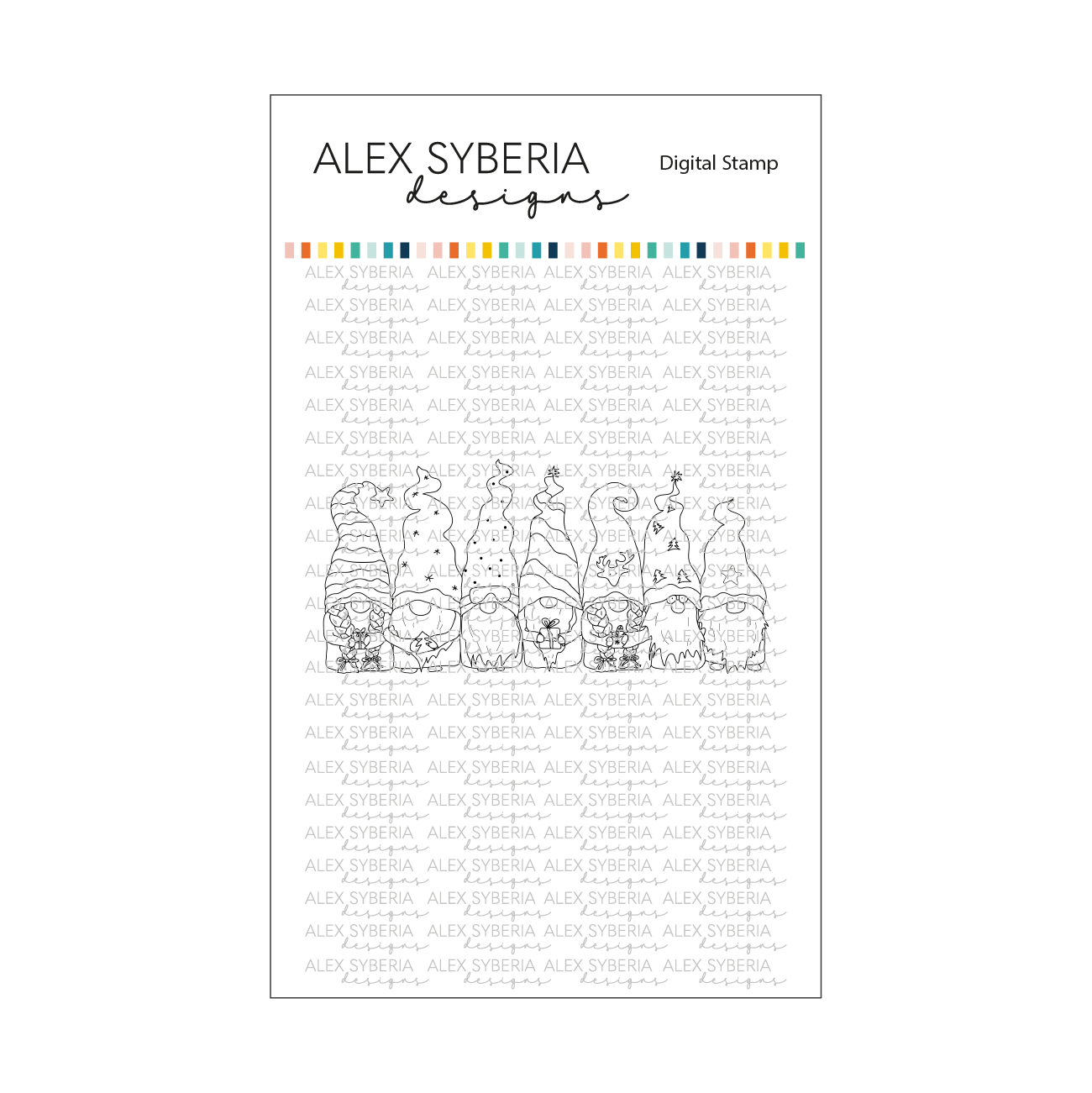 Christmas Gnomes Digital Stamp
