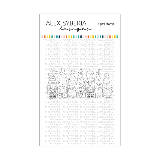 Christmas Gnomes Digital Stamp