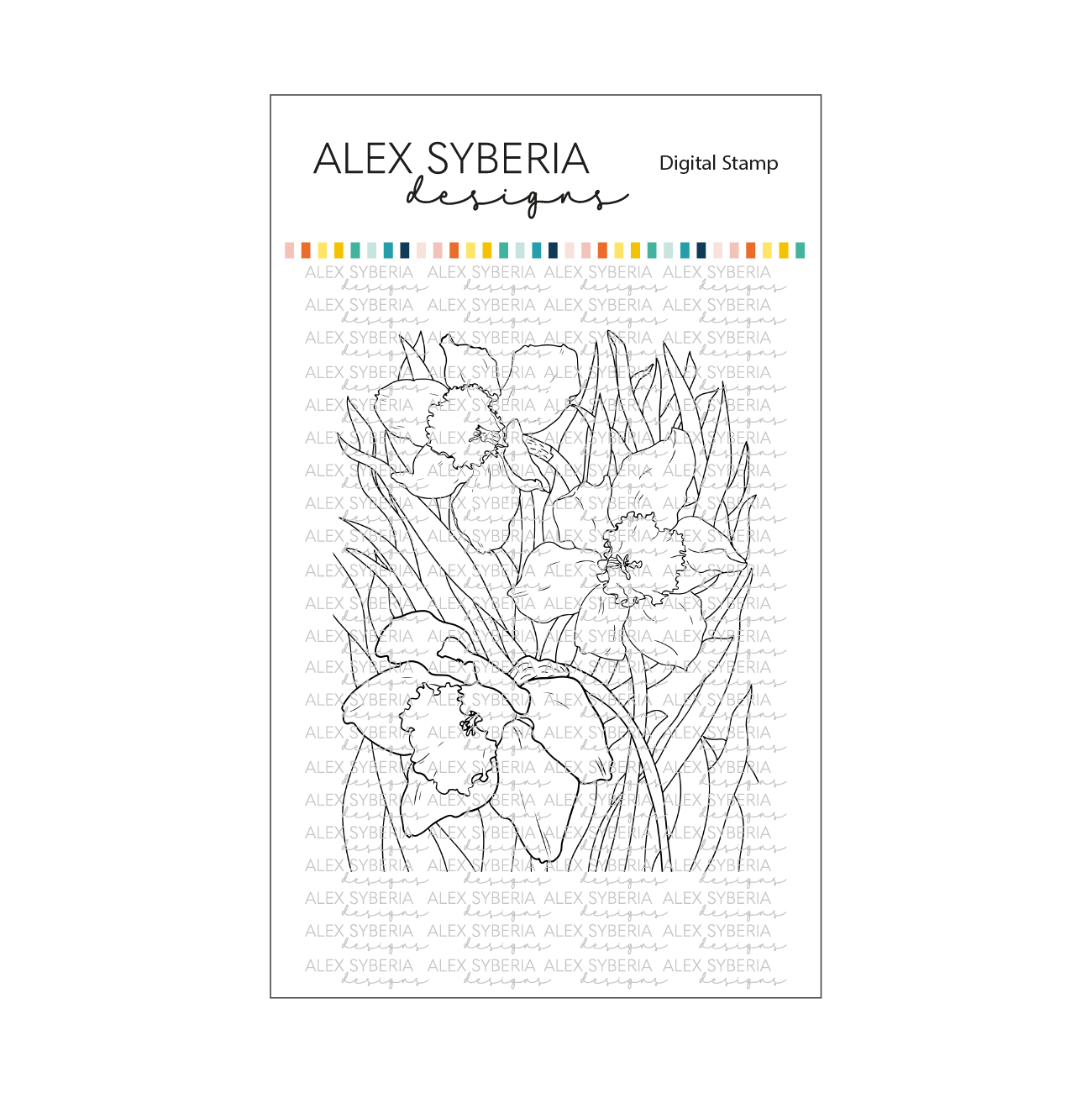 Daffodils Digital Stamp
