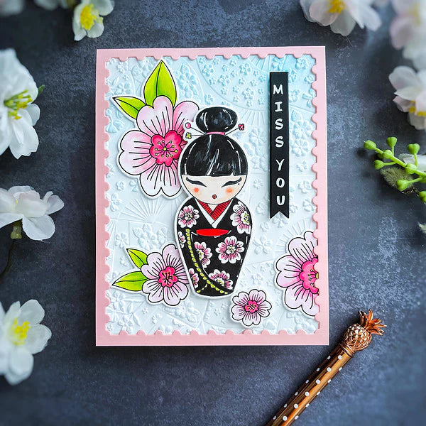 Kokeshi Dolls BetterPress Plate & Die Set