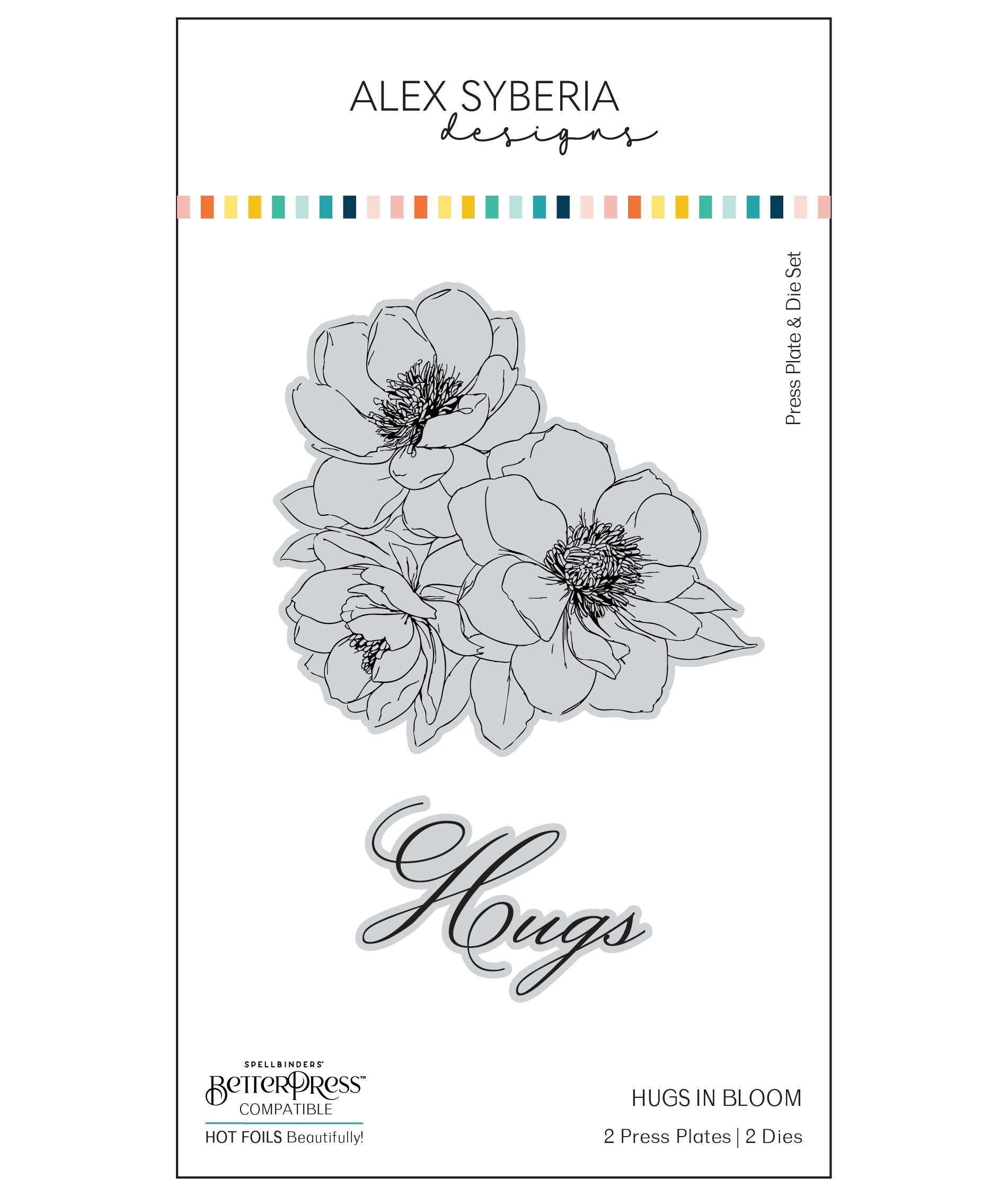 xikers 6集 スミンブレスレットメッセージカード Hugs in Bloom Press Plate & Die Set – Alex Syberia Designs