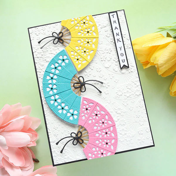 Floral Fans 3D Embossing Folder
