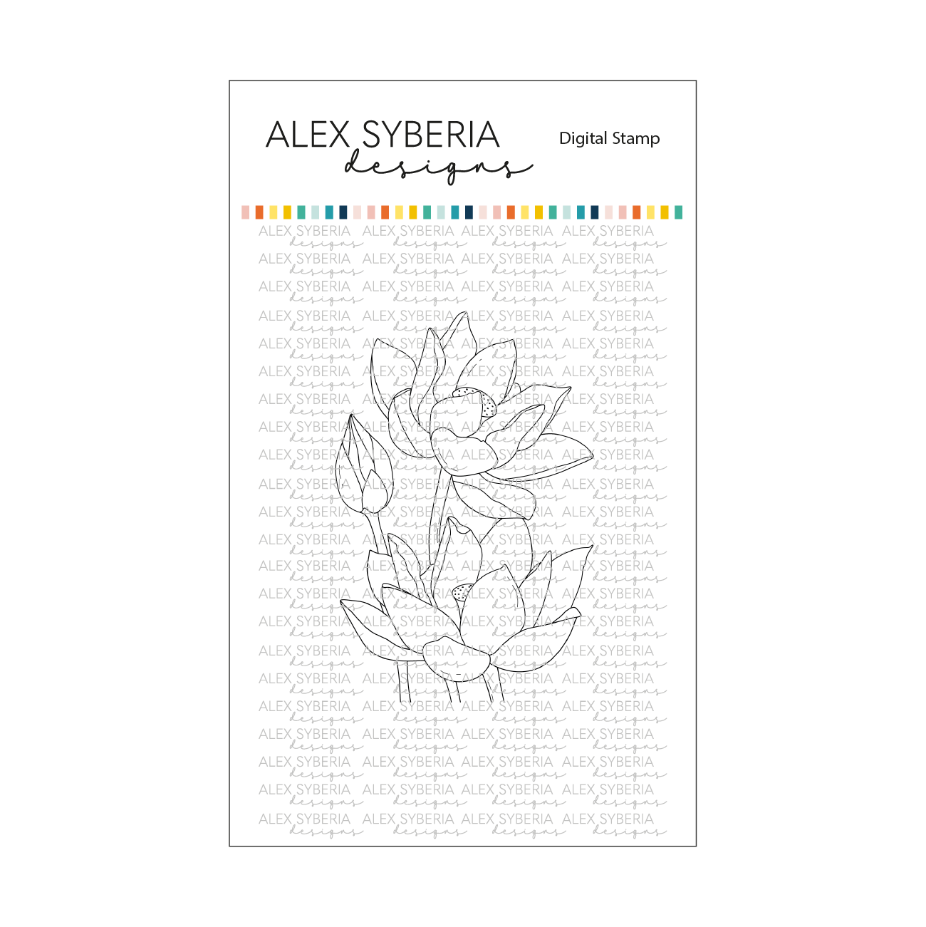 Lotus Digital Stamp