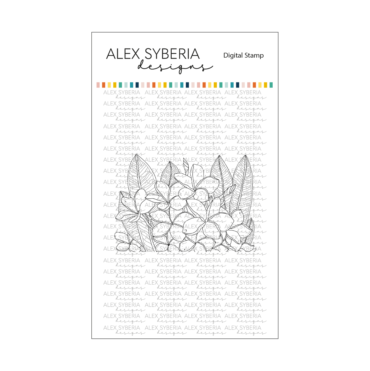 Plumeria Digital Stamp