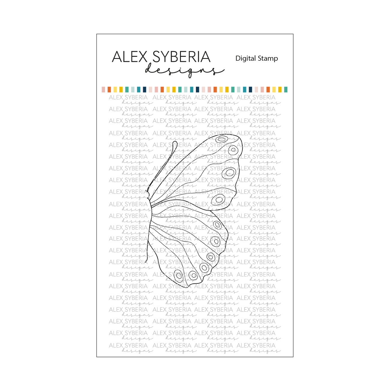 Pretty Butterfly Digital Stamp