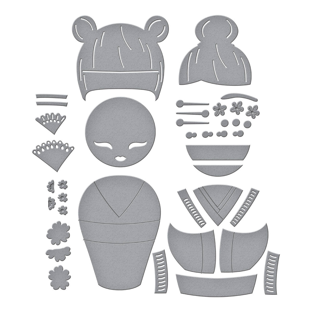 Kokeshi Dolls Etched Dies