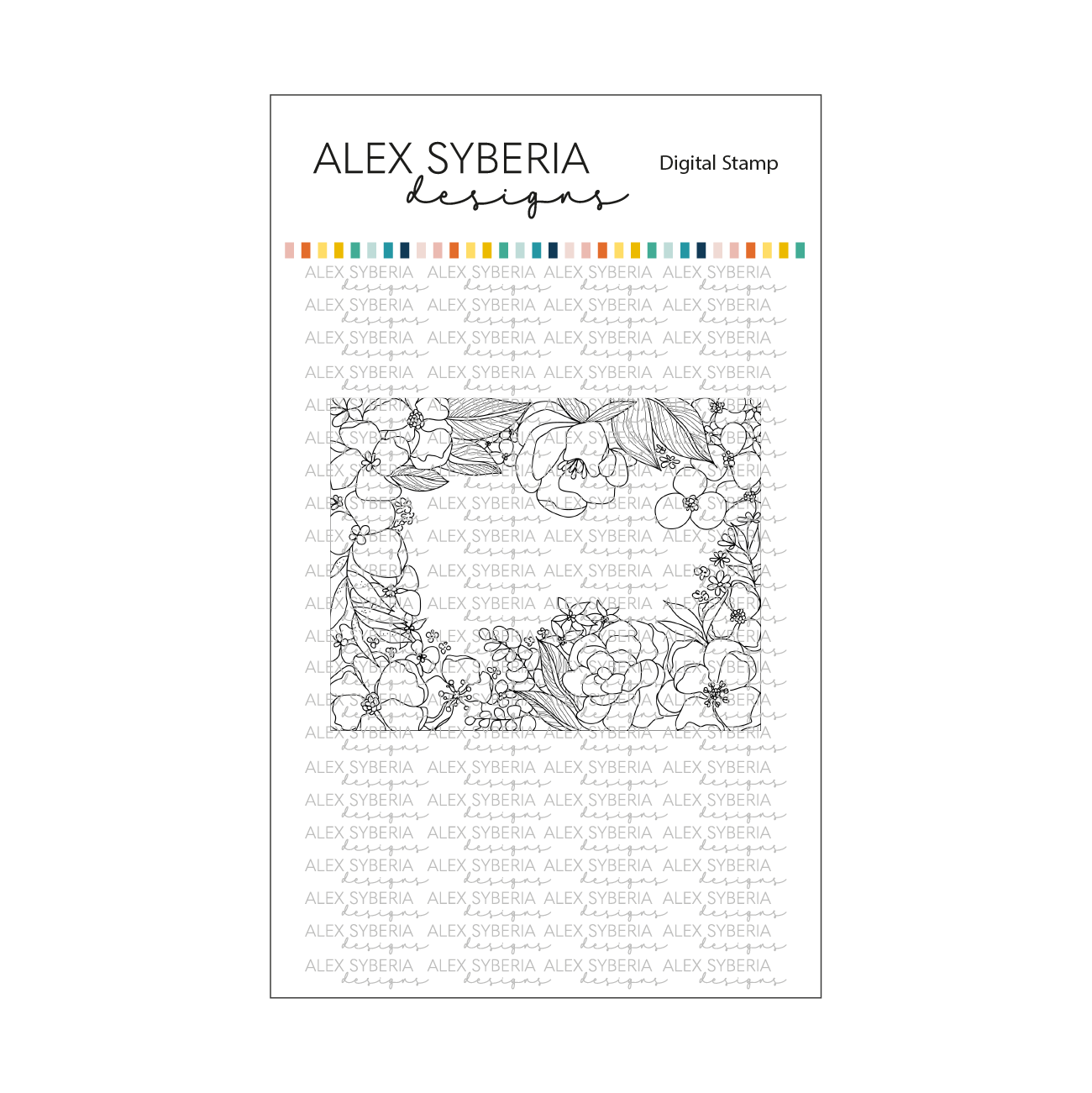 Spring Frame Card Panel Digital Stamp