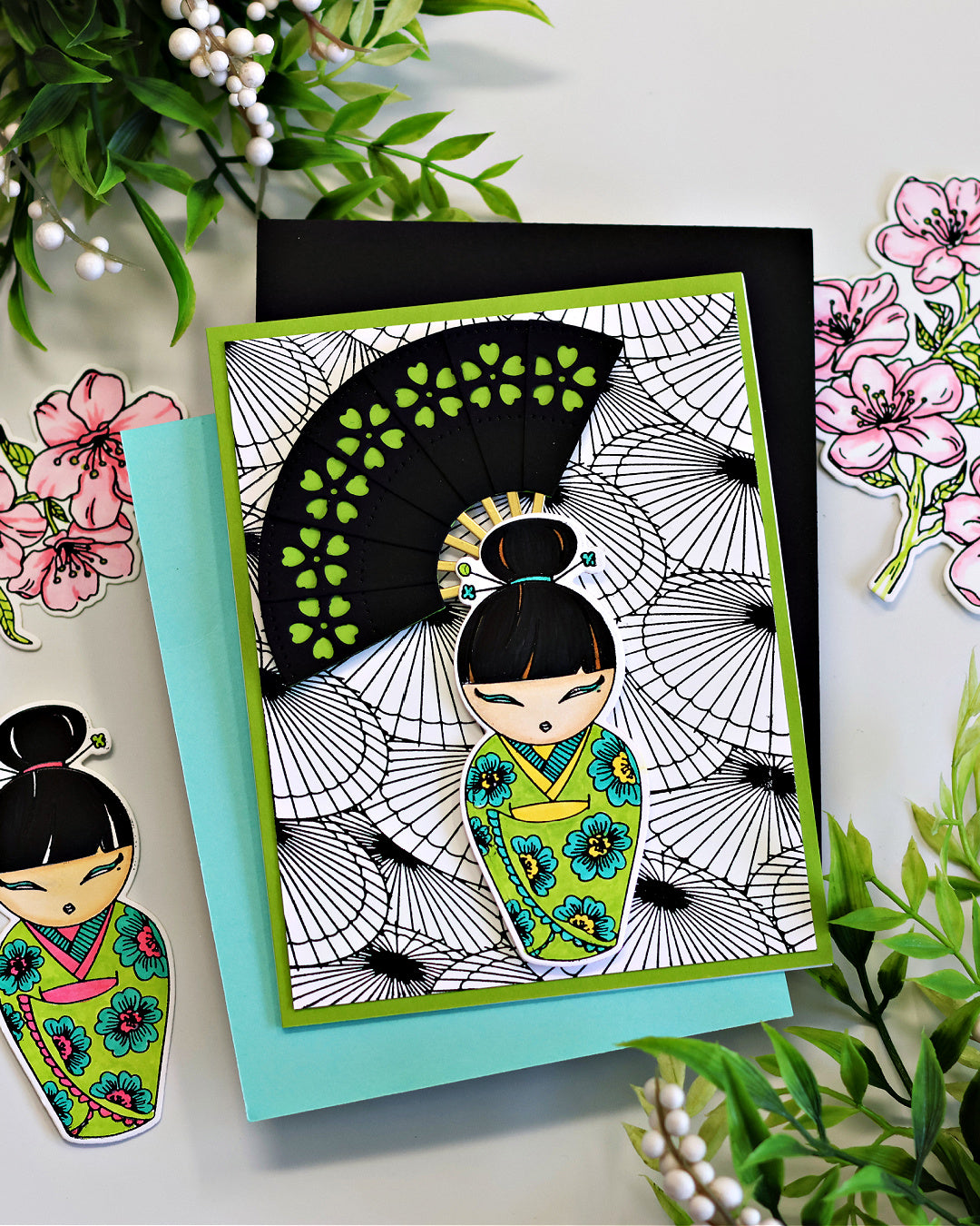 Kokeshi Dolls BetterPress Plate & Die Set