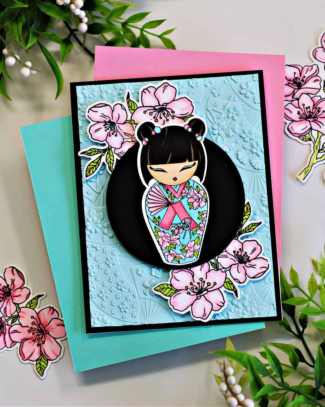 Kokeshi Dolls BetterPress Plate & Die Set