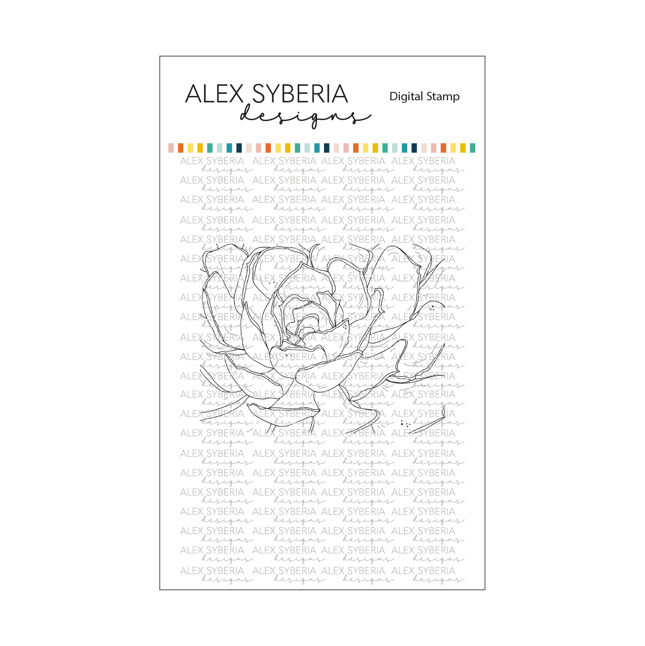 Succulent Close-Up Digital Stamp