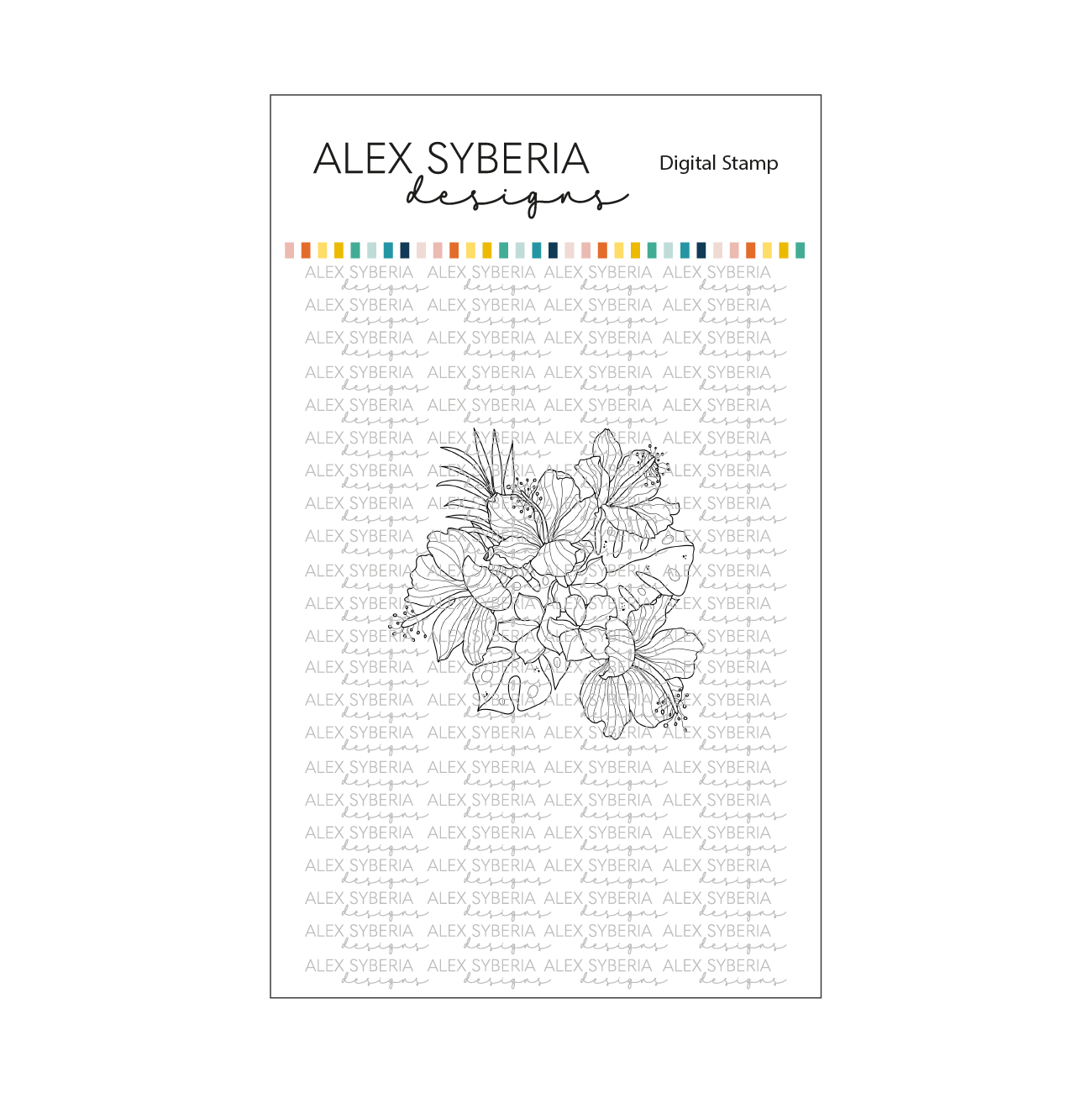 tropical flowers alex syberia designs stamps cardmaking