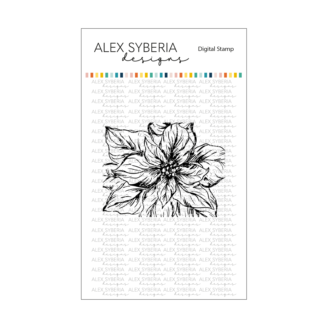 Vintage Collection Christmas Poinsettia stamp digital stamps coloring alex syberia deisigns