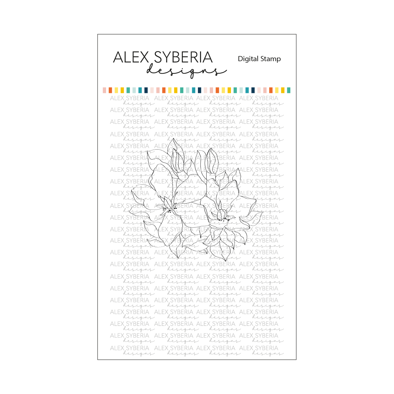 White Gardenia Digital Stamp