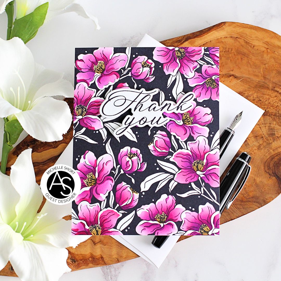 Charming Floral Background Stencil Set & Press Plate – Alex Syberia Designs, BetterPress System compatible, die-cutting, cardmaking supplies, sentiments cardmaking, scrapbooking ideas