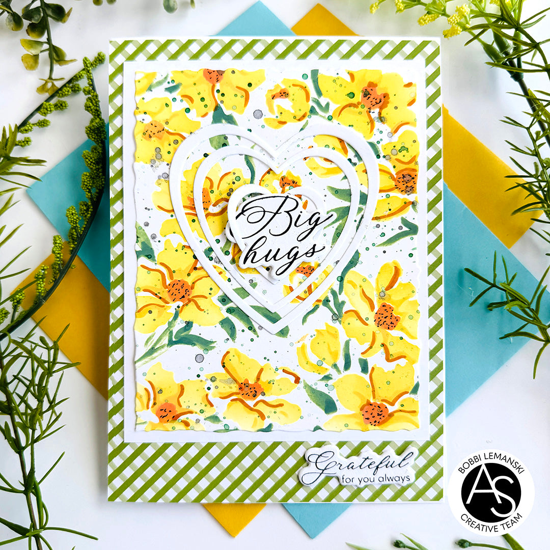 Charming Floral Background Stencil Set