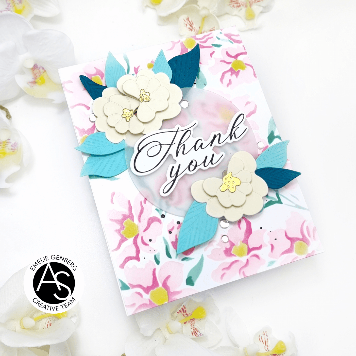 Charming Floral Background Stencil Set & Press Plate – Alex Syberia Designs, BetterPress System compatible, die-cutting, cardmaking supplies, sentiments cardmaking, scrapbooking ideas