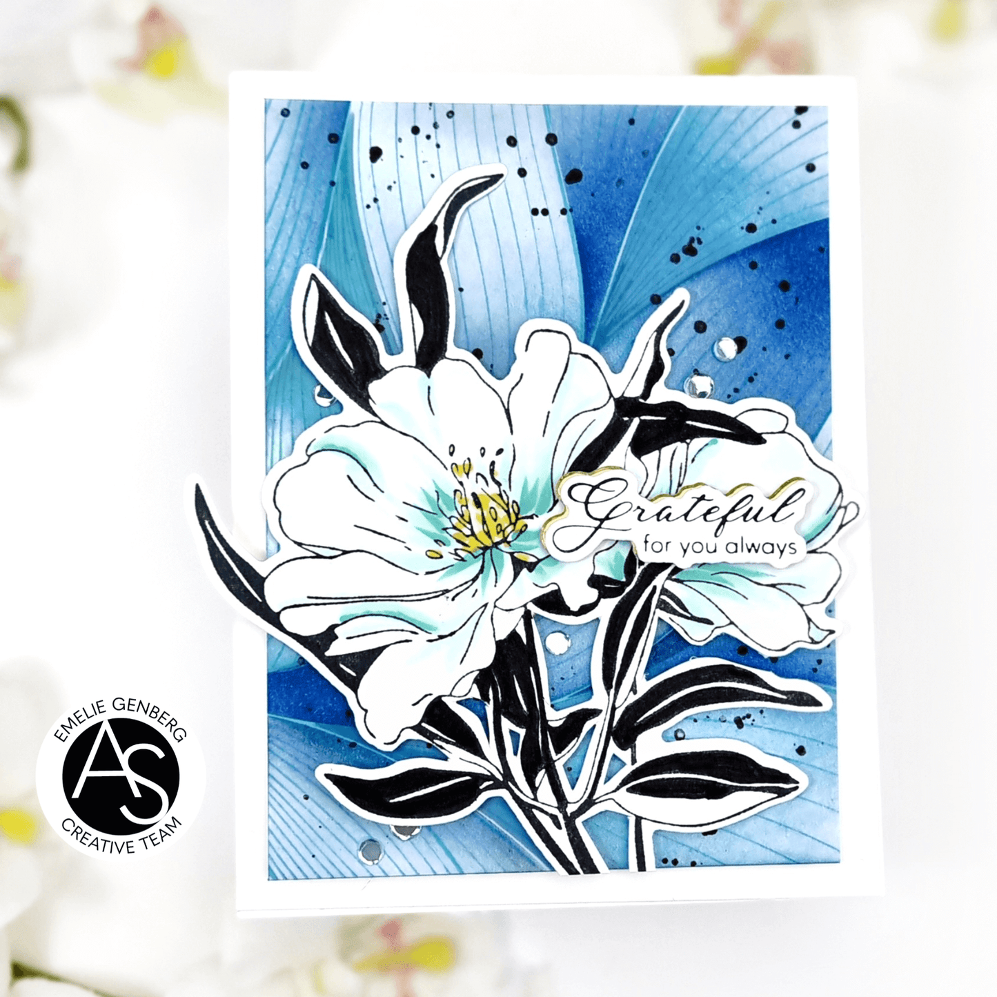 Abstract Floral Background Press Plate – Alex Syberia Designs, BetterPress System compatible, die-cutting, cardmaking supplies, flowers sentiments cardmaking