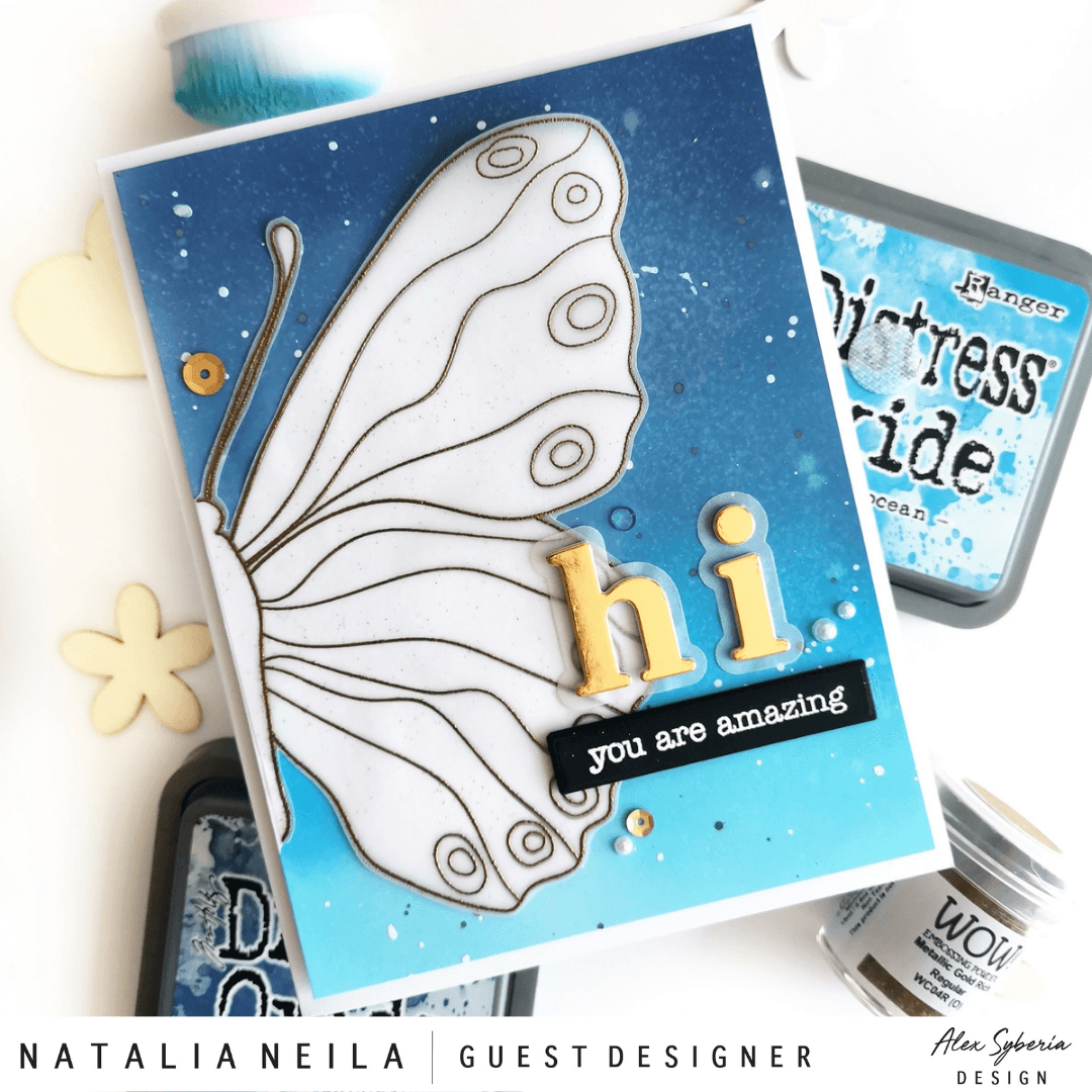 Pretty Butterfly Digital Stamp - Alex Syberia Designs