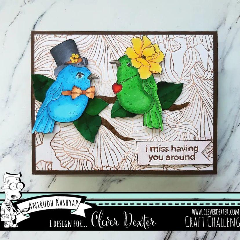 Bird Wedding Digital Stamp - alexsyberiadesigns