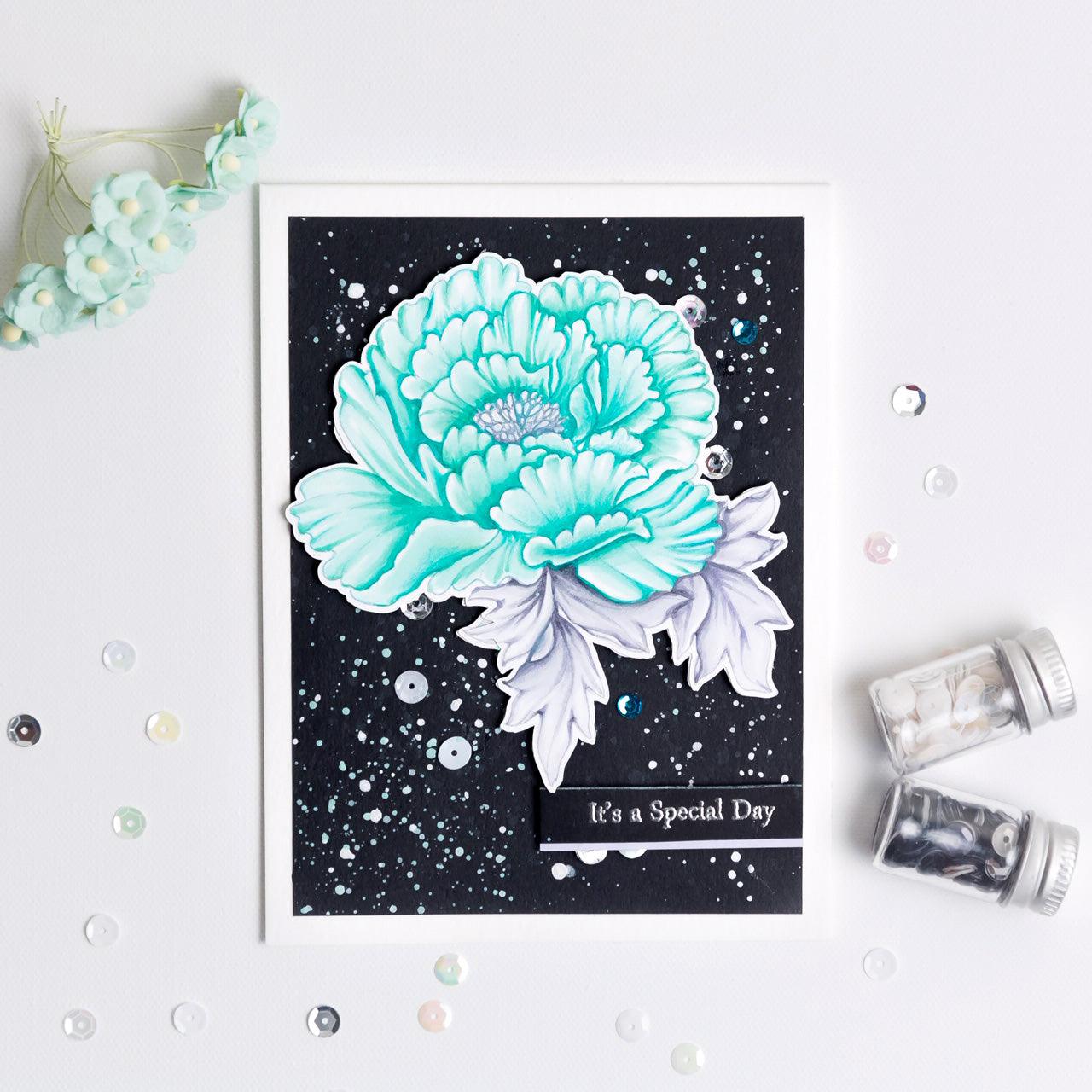 Chinese Peony Digital Stamp - alexsyberiadesigns