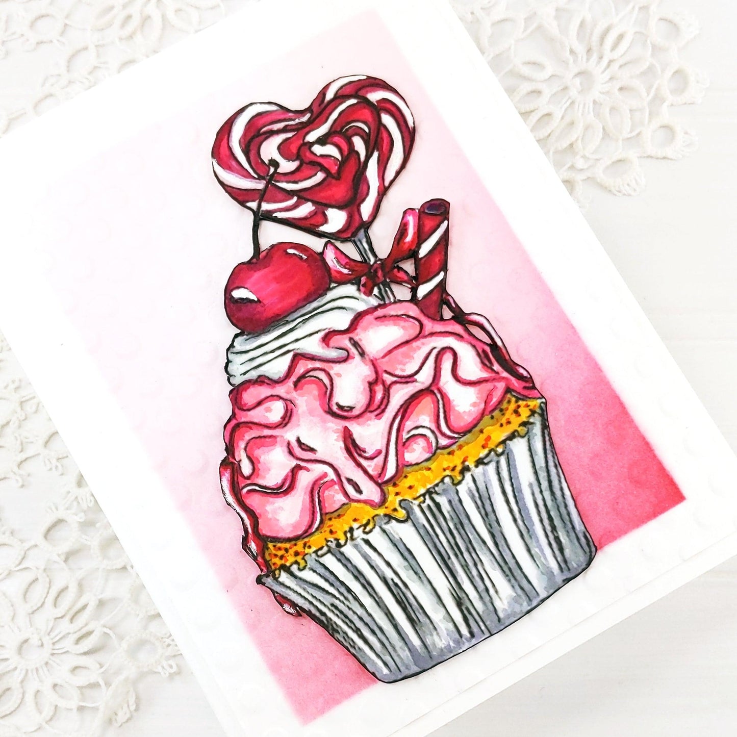 Sweet Love Cupcake Digital Stamp - Alex Syberia Designs