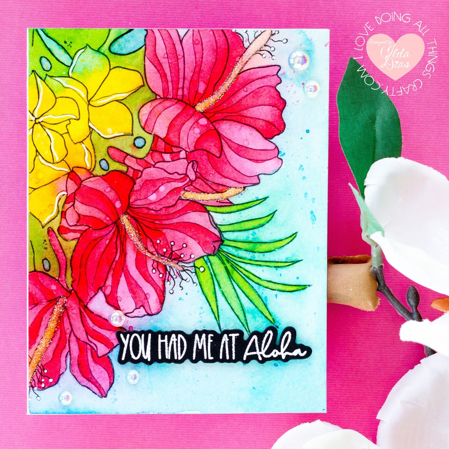 Tropical Bouquet Digital Stamp - Alex Syberia Designs
