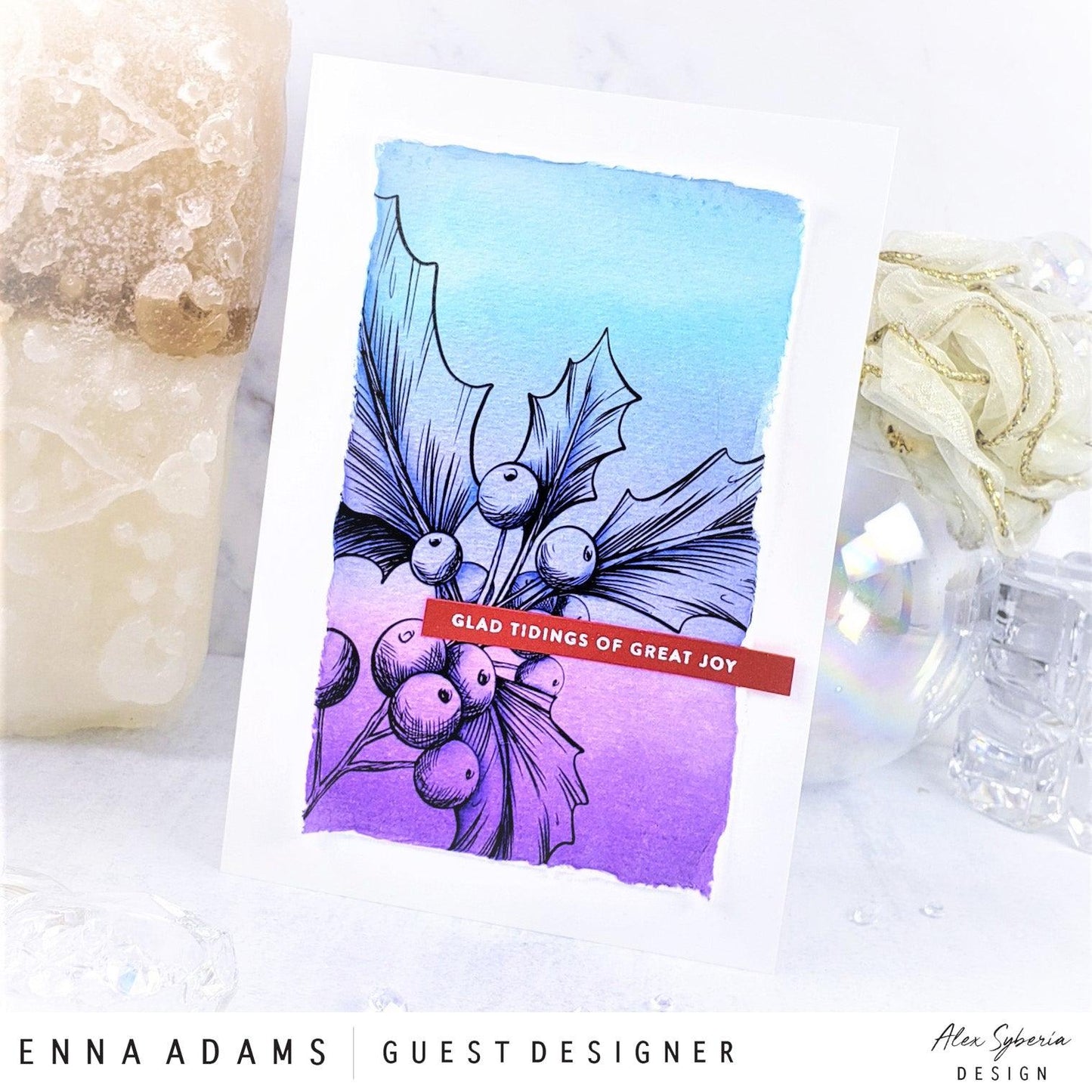 Vintage Collection - Christmas Berries Digital Stamp - Alex Syberia Designs