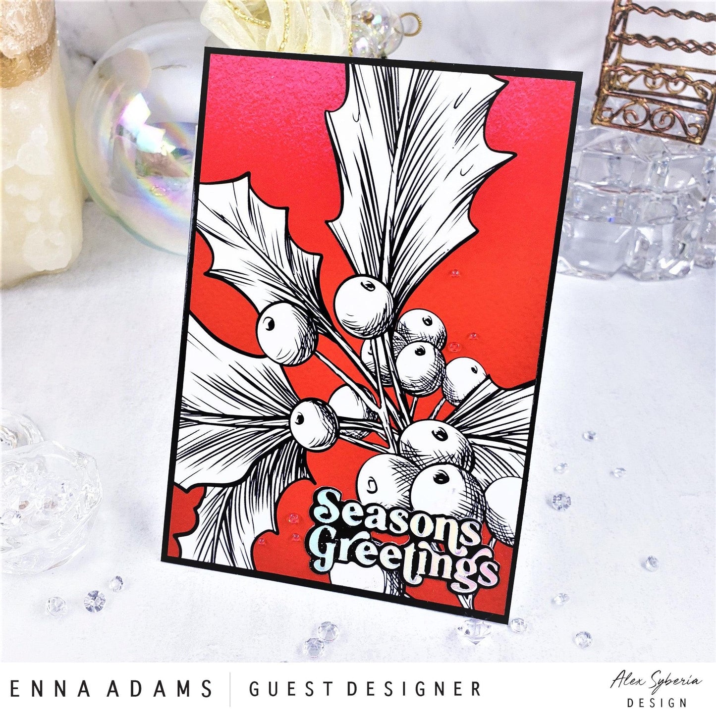 Vintage Collection - Christmas Berries Digital Stamp - Alex Syberia Designs