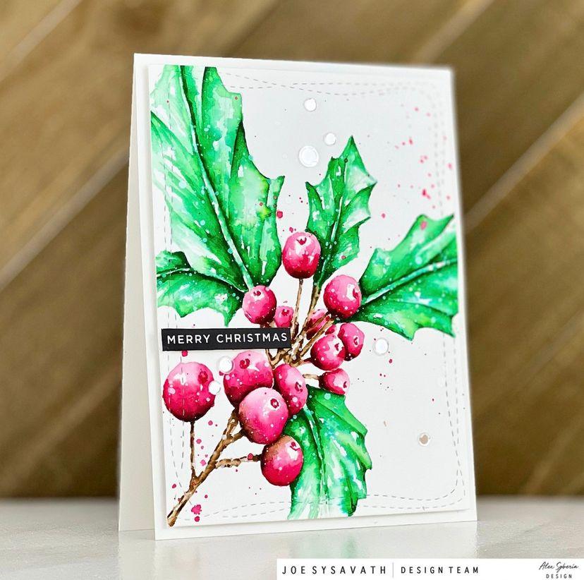Vintage Collection - Christmas Berries Digital Stamp - Alex Syberia Designs