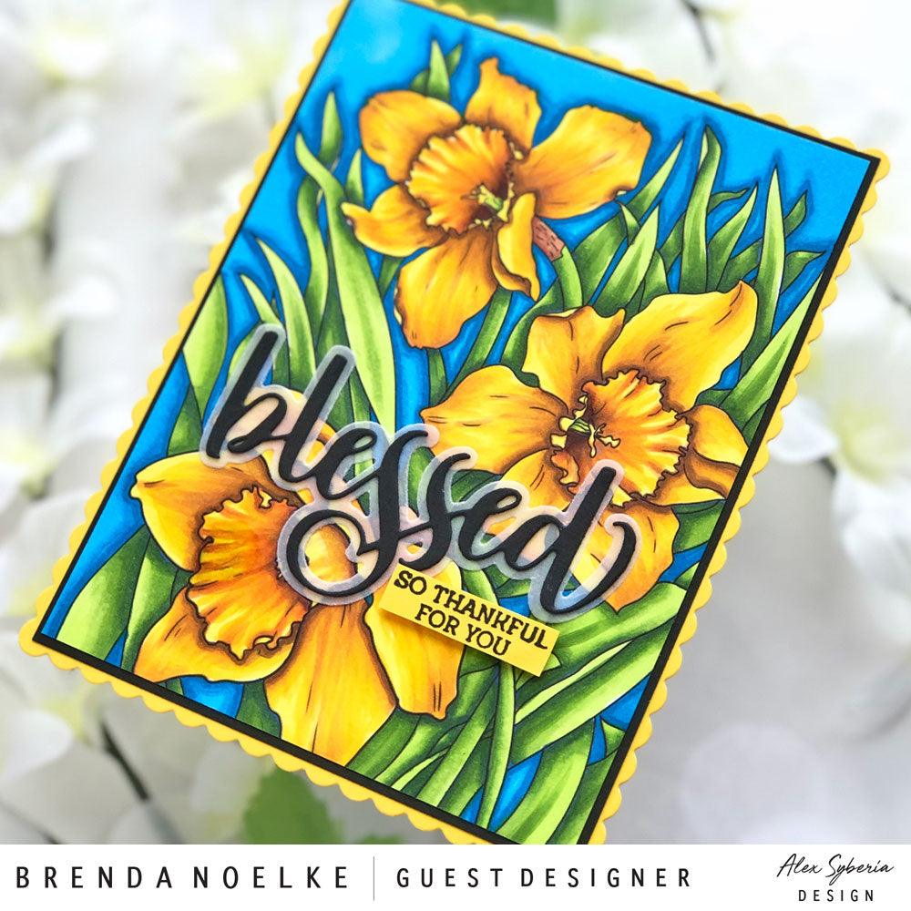 Daffodils Digital Stamp - alexsyberiadesigns