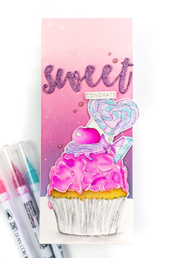 Sweet Love Cupcake Digital Stamp - Alex Syberia Designs