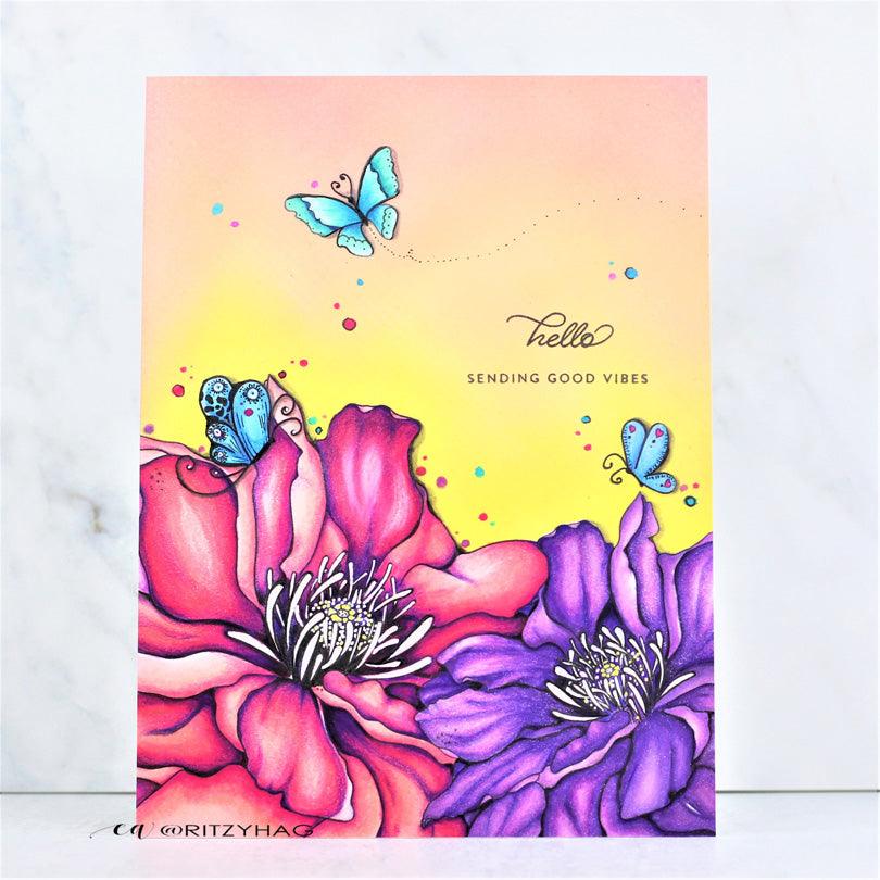 Beautiful Clematis Digi Stamp - alexsyberiadesigns
