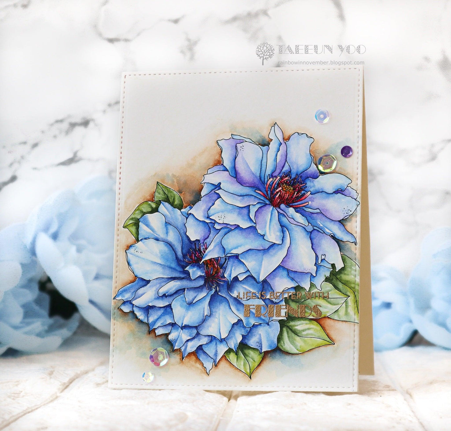 Beautiful Clematis Digi Stamp - alexsyberiadesigns