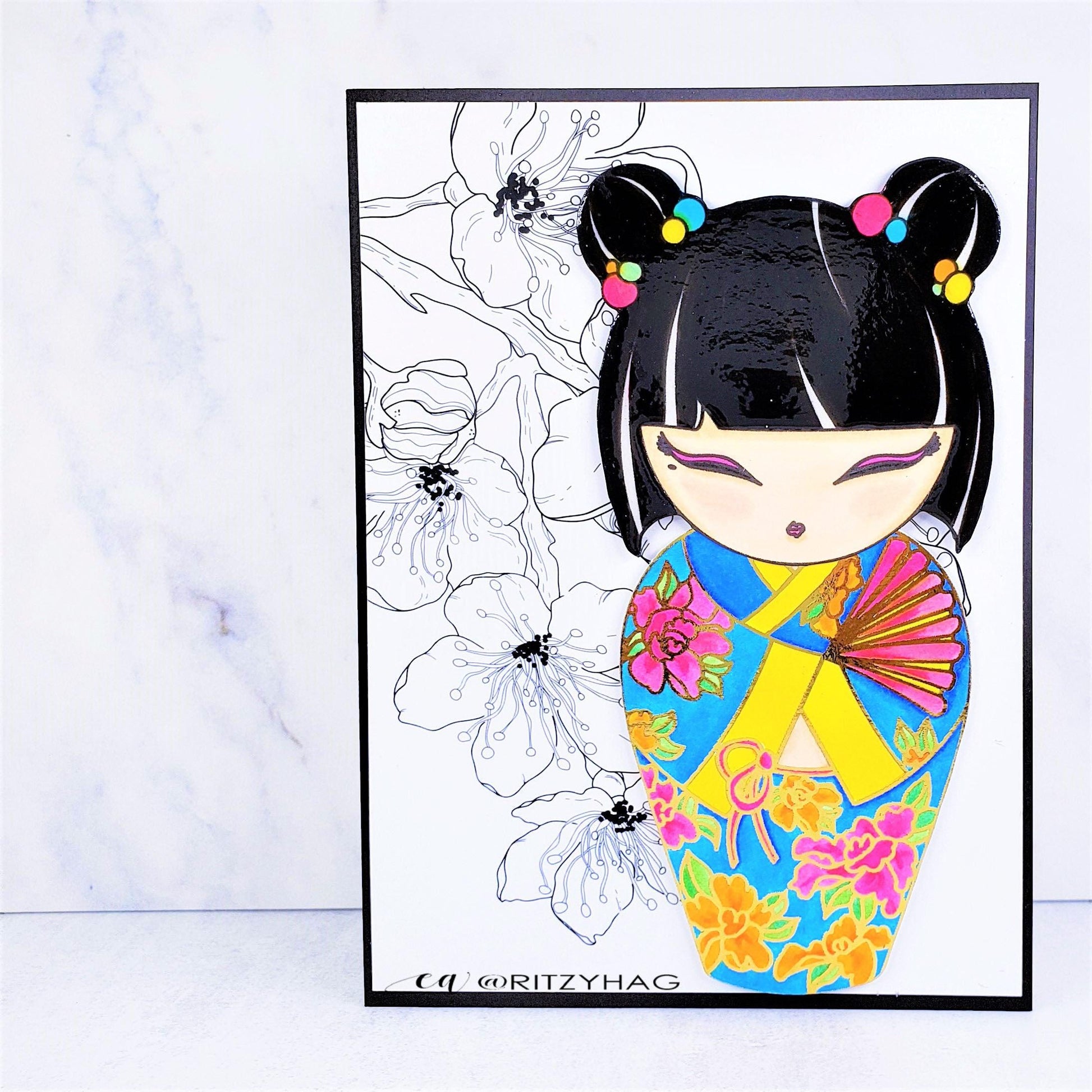 Almond Blossoms Digital Stamp - alexsyberiadesigns