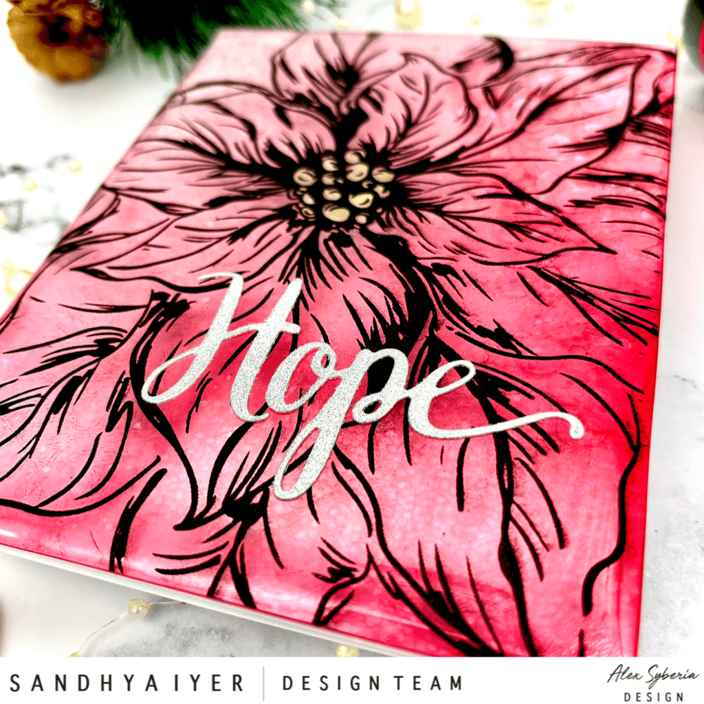 Vintage Collection - Christmas Poinsettia Digital Stamp - Alex Syberia Designs