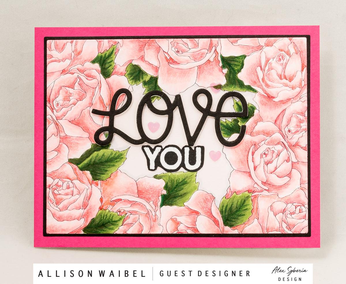 Rose Frame A2 Card Panel Digi Stamp - Alex Syberia Designs