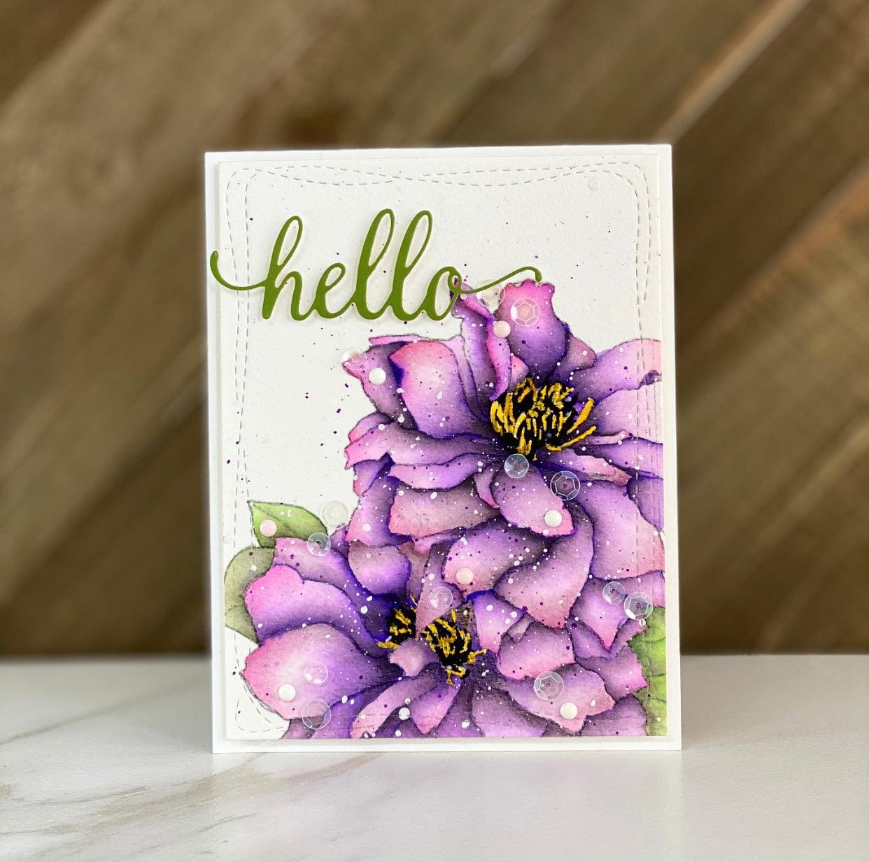 Beautiful Clematis Digi Stamp - alexsyberiadesigns