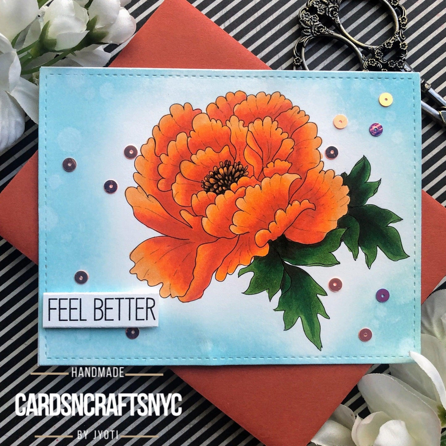 Chinese Peony Digital Stamp - alexsyberiadesigns